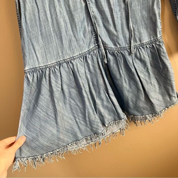 ✨ Driftwood Shaye Chambray Dress Embroidered Blue XS - Picture 7 of 11